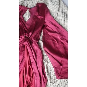 Satin Dress| Wine Color| Deep/Dark Pink/Ruby